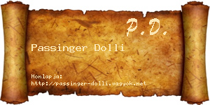 Passinger Dolli névjegykártya